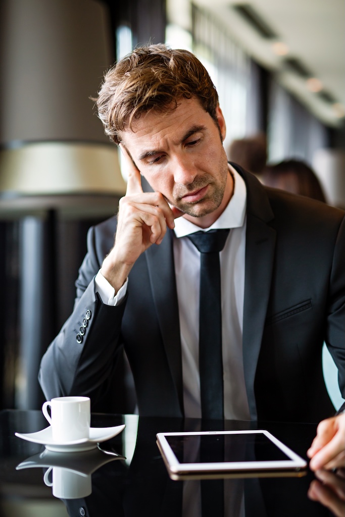 Business man with tablet,